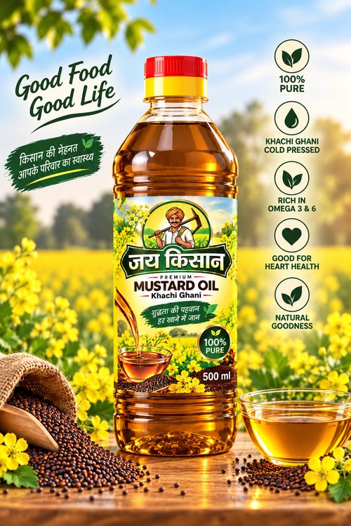 Jai Kishaan Mustard Oil 500ml bottle